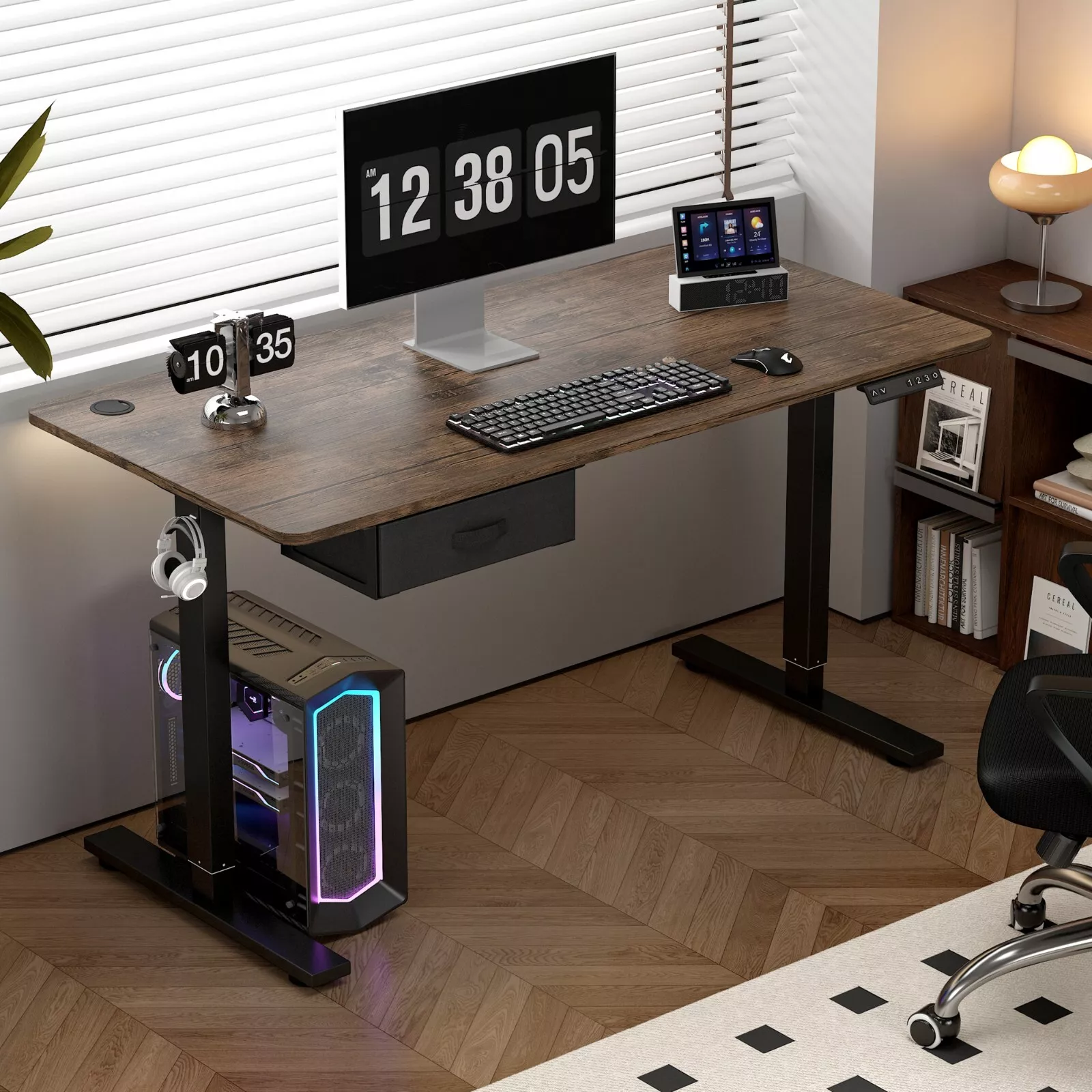 Height Adjustable Electric Standing Desk w/ USB A-